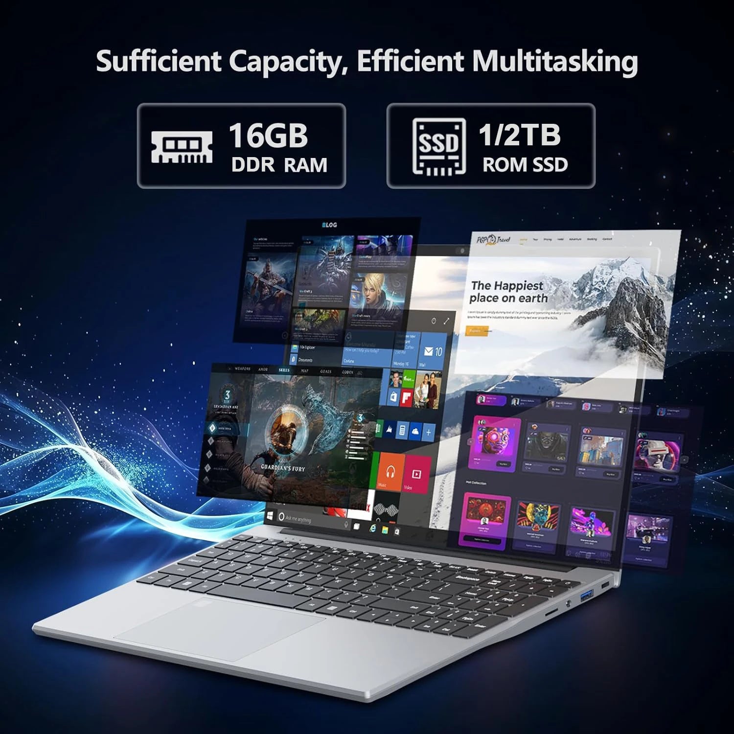 Portable 15.6 Inch Laptop Windows 11 Intel core i9-10980HK/9900U 16GB RAM 1TB SSD Office Laptops Fingerprint Unlock Notebook PC