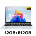 14.1" Laptop Computer Windows 11 Pro Intel Atom A3950 Notebook PC 12GB RAM 512GB 1TB M.2 SSD 1920*1080P Office Study Computer