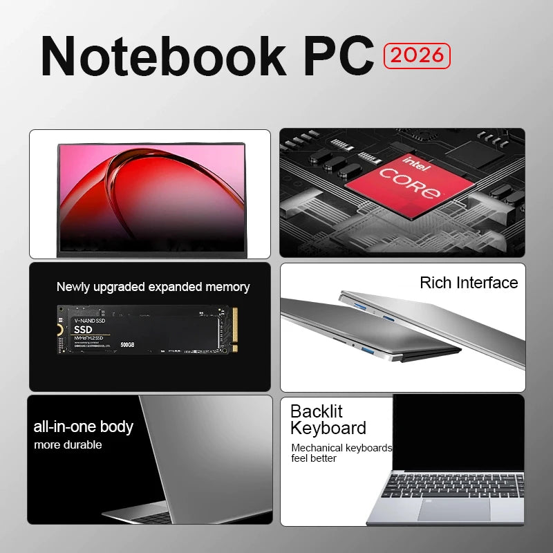 New Intel i9-10980HK/9900U Laptop Computer PC  Windows 11 Backlit Keyboad Notebook 16GB RAM 1TB SSD 15.6" Office Study Computers