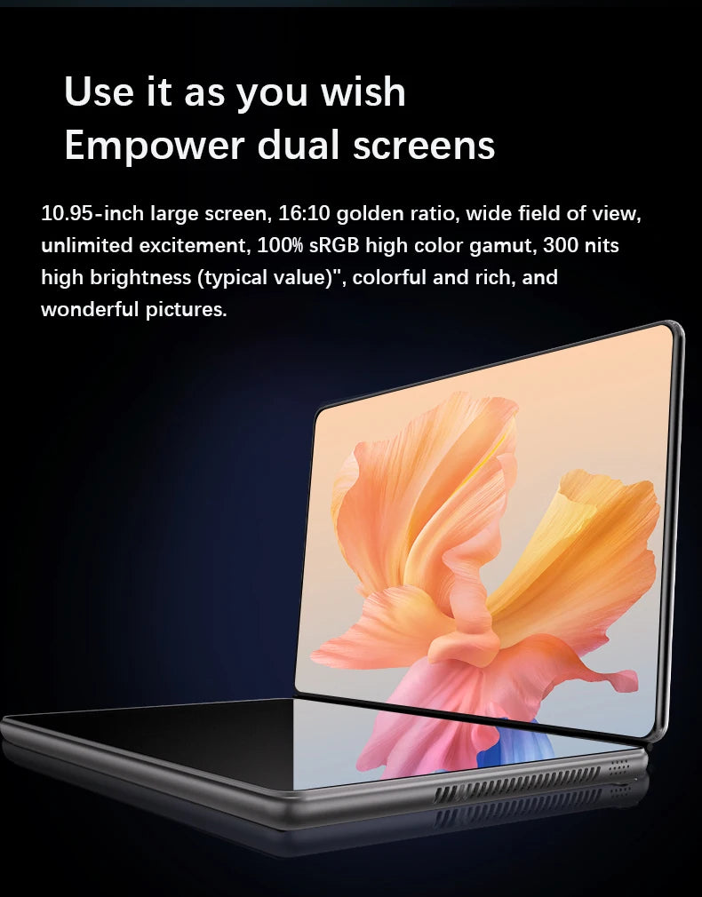 Dual Screen Notebook Intel N100 32GB DDR4 2TB SSD 10.9*2 Inch Touch Screen 2 in 1 Laptop Tablet Portable Business Computer WIFI6