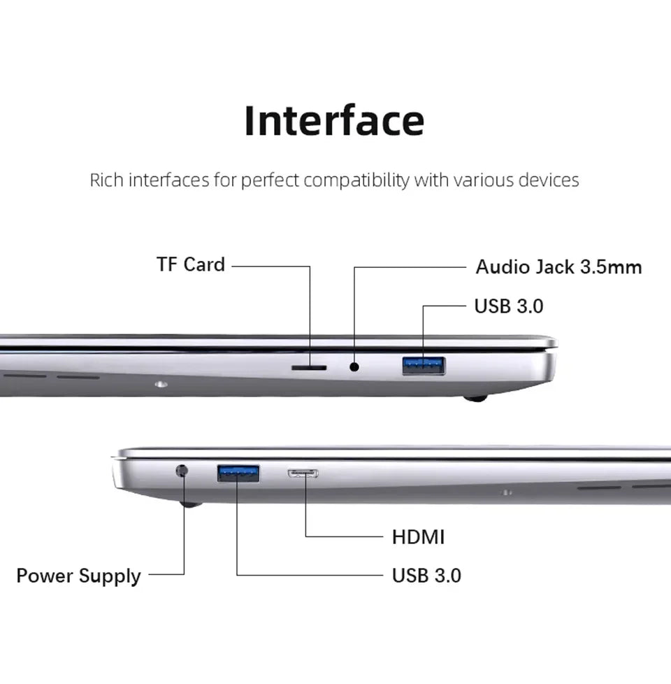 2026 New 14.1" FHD Ultra Thin Laptop Intel N95 Windows 11 DDR4 16GB/32GB RAM 2TB SSD Portable Business Office Notebook PC