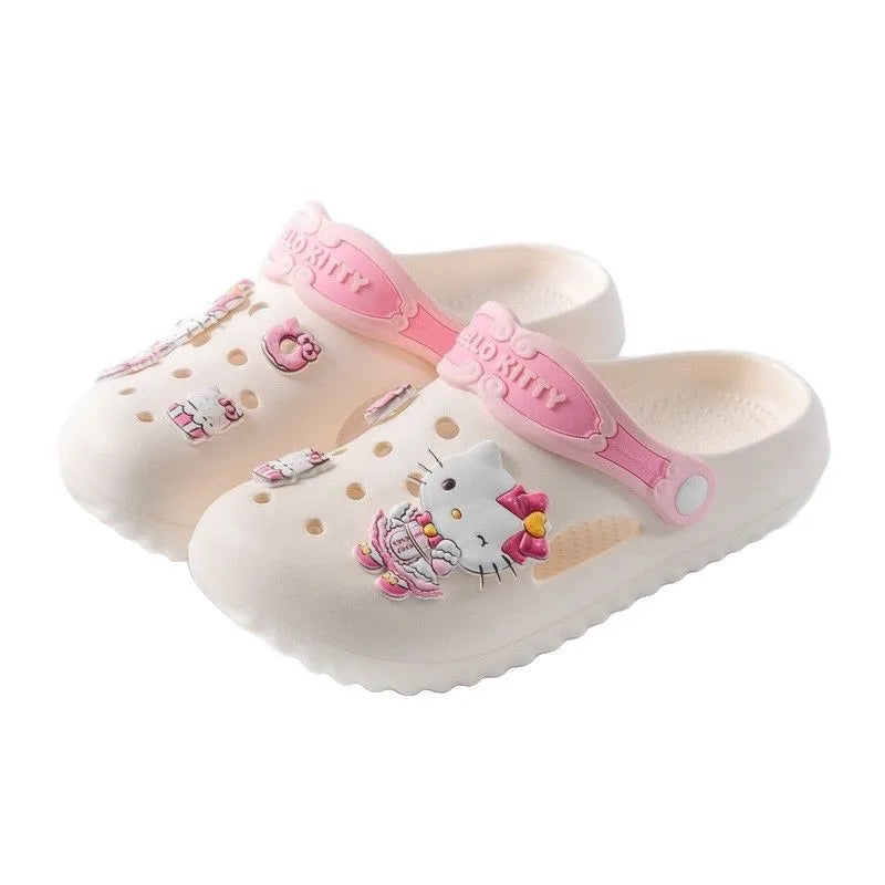 2026 Children's Cave Shoes Cartoon Kuromi Parent-child Summer Beach Slippers Anti Slip Wear-resistant Breathable And Comfortable