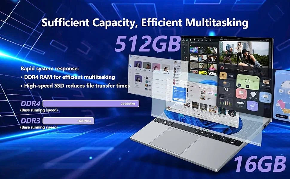 2026 LENO 15.6 Inch 4K HD Laptop Intel Core i9-9900 Win11 16GB RAM 1TB SSD Ultra Thin Portable Gaming Business Notebook Computer