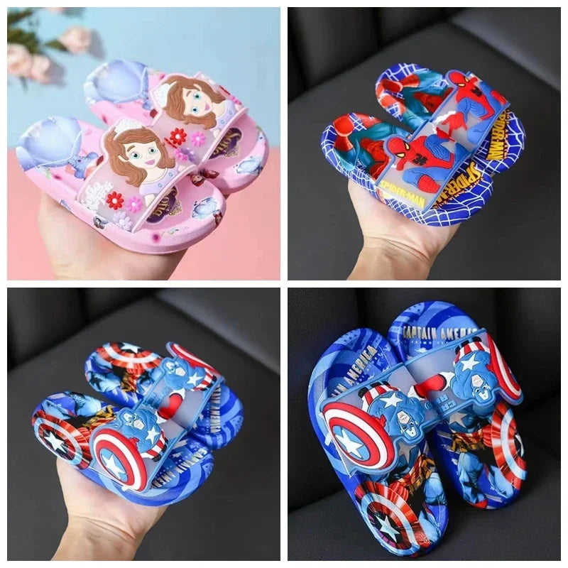 Children's Slippers Summer Boys' Cartoon Home Indoor Anti slip Soft Sole Baby Slippers Boys' Girls' Slippers Bathroom Shoes Size