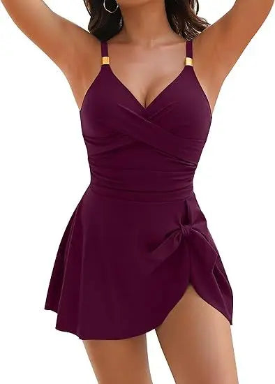 European and American one-piece swimsuit 2026 new women's swimsuit slim fit white beach style