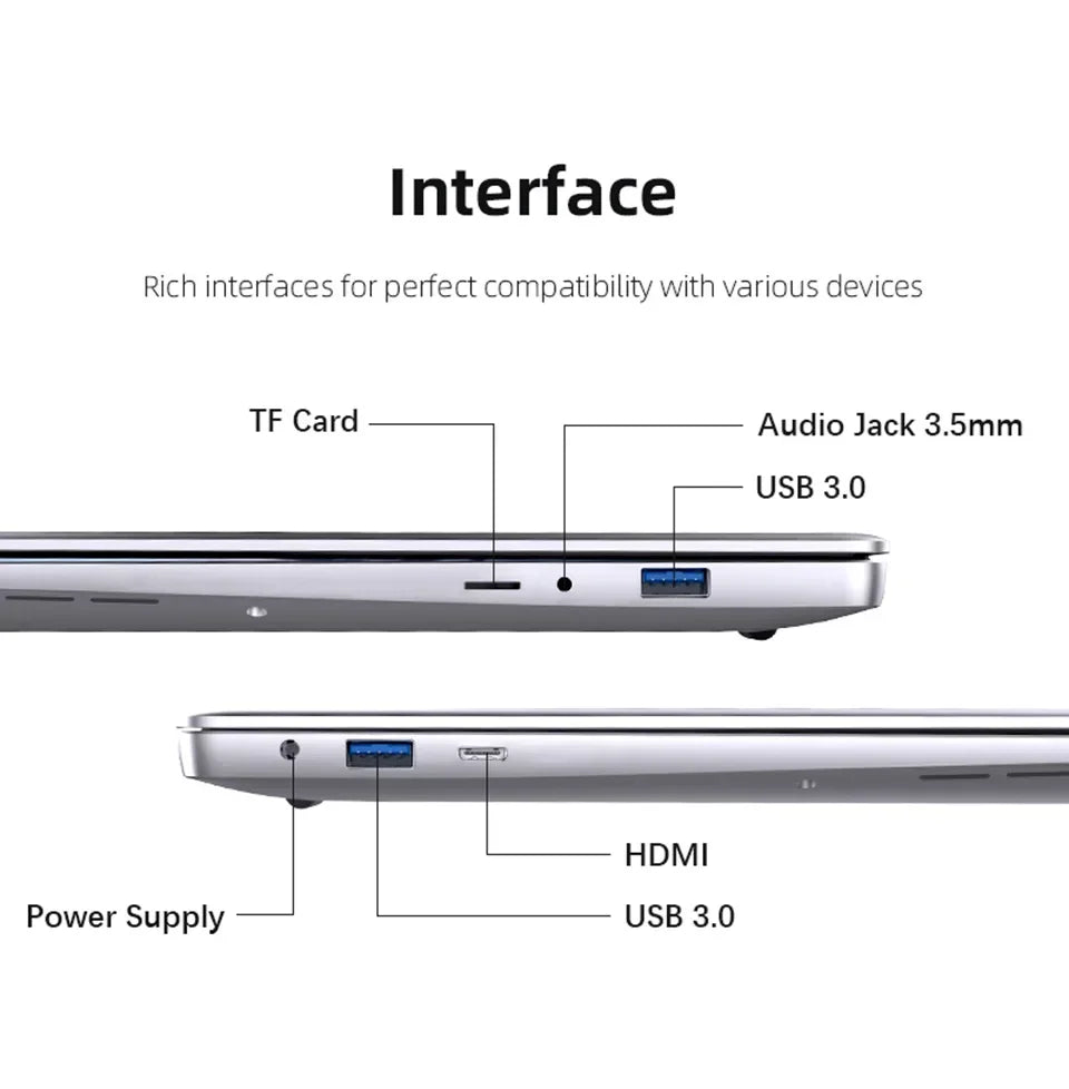 14.1 Inch Business Ultra Portable Laptop 2026 Win11 DDR4 16GB/32GB RAM 2TB SSD Slim Office Notebook PC I9-9900 Intel 6500Y