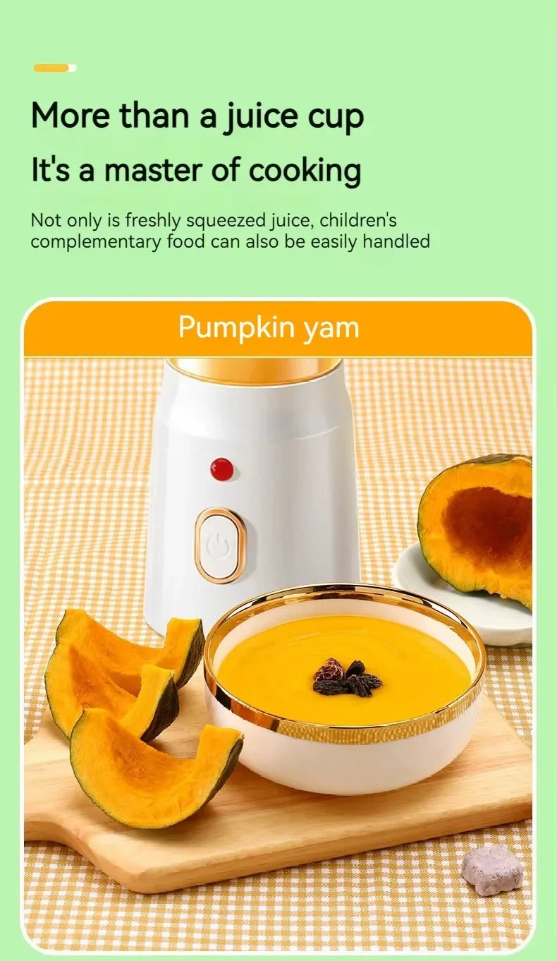 Portable Cordless Blender Juicer 450ml Electric Fruit Juicer USB Rechargeable Lemon Orange Juice Cup Smoothie Blender