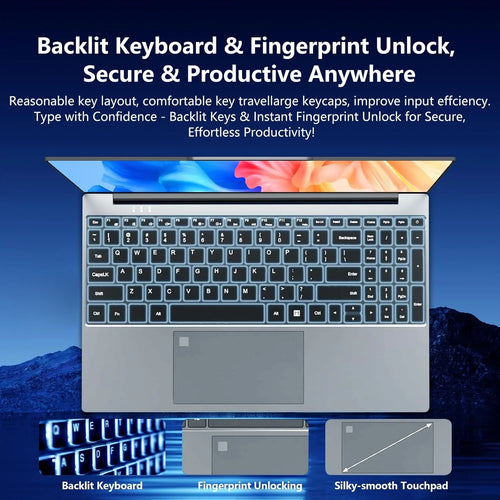 2026 LENO 15.6 Inch 4K HD Laptop Intel Core i9-9900 Win11 16GB RAM 1TB SSD Ultra Thin Portable Gaming Business Notebook Computer