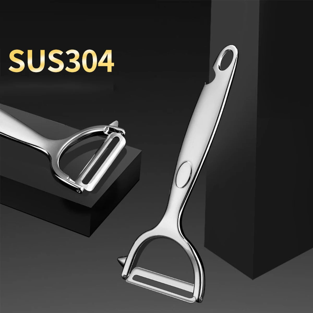 Professional Stainless Steel Peeler | Ultra-Sharp Blade for Vegetables/Potatoes/Carrots, Ergonomic Non-Slip Kitchen Tool