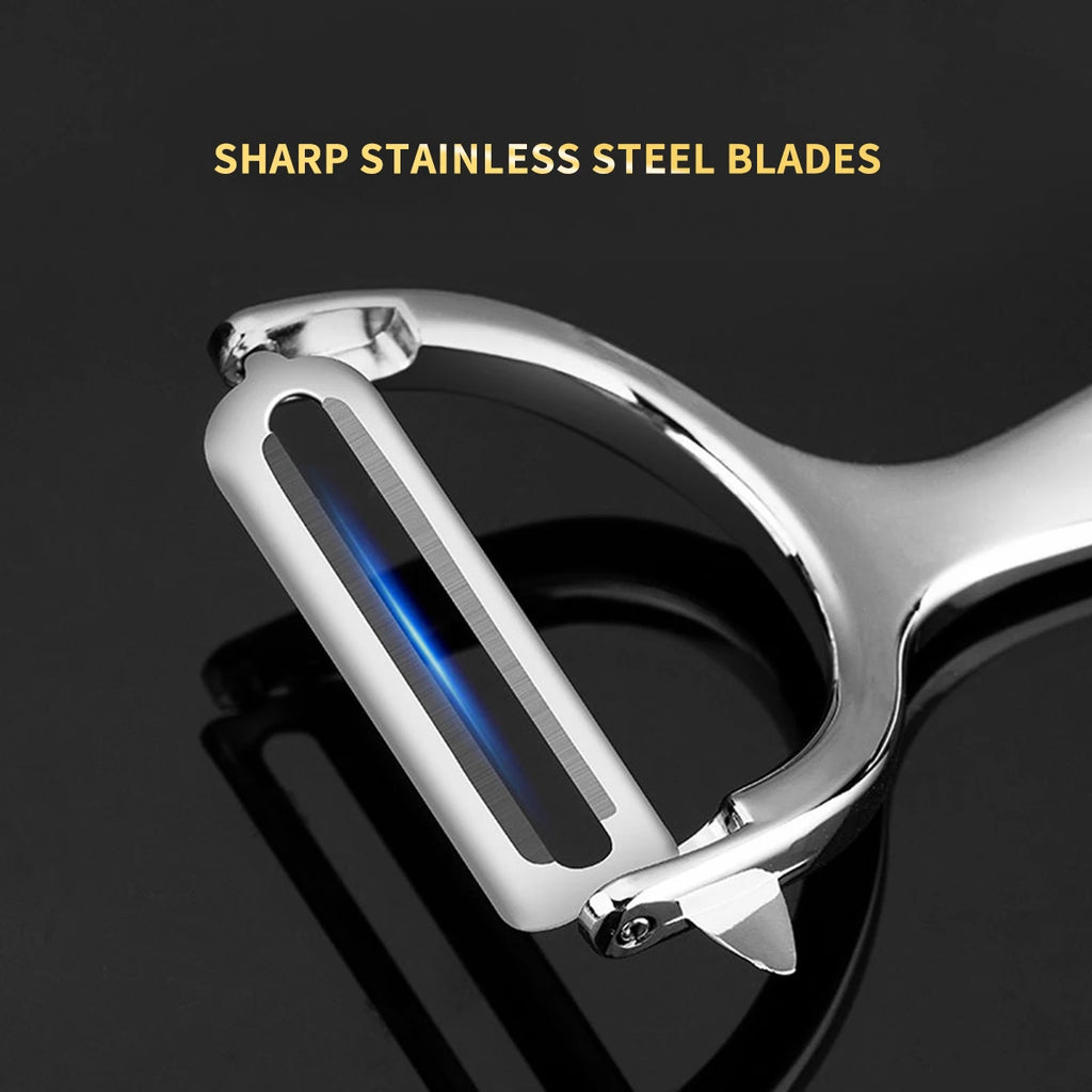 Professional Stainless Steel Peeler | Ultra-Sharp Blade for Vegetables/Potatoes/Carrots, Ergonomic Non-Slip Kitchen Tool