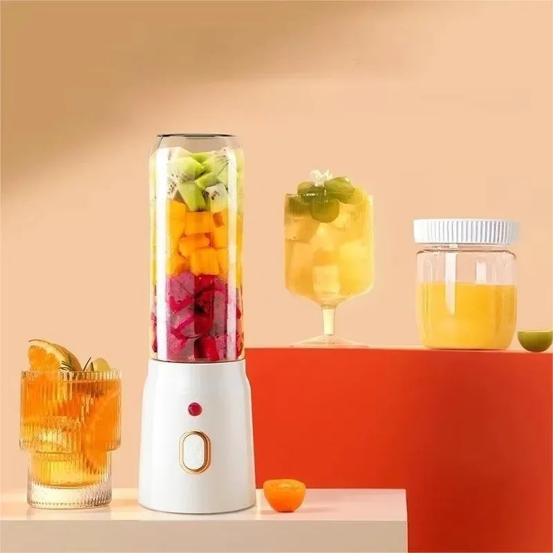Portable Cordless Blender Juicer 450ml Electric Fruit Juicer USB Rechargeable Lemon Orange Juice Cup Smoothie Blender