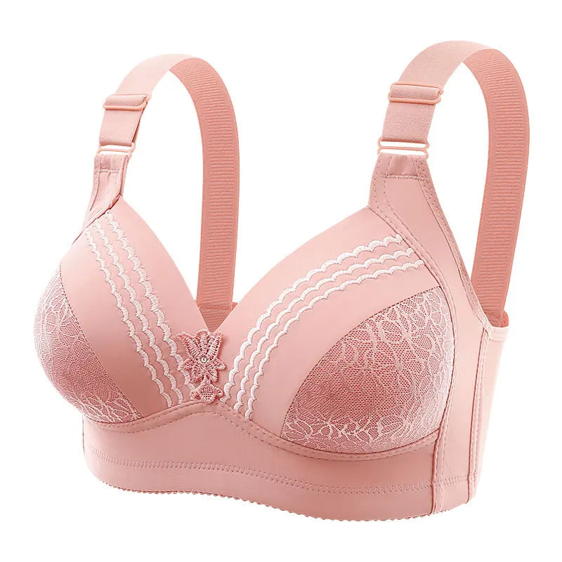 New Non-magnetic Thin Cup Glossy Fat Mm Bra Large Size No Underwire Comfortable Breathable Gathered Women's Underwear