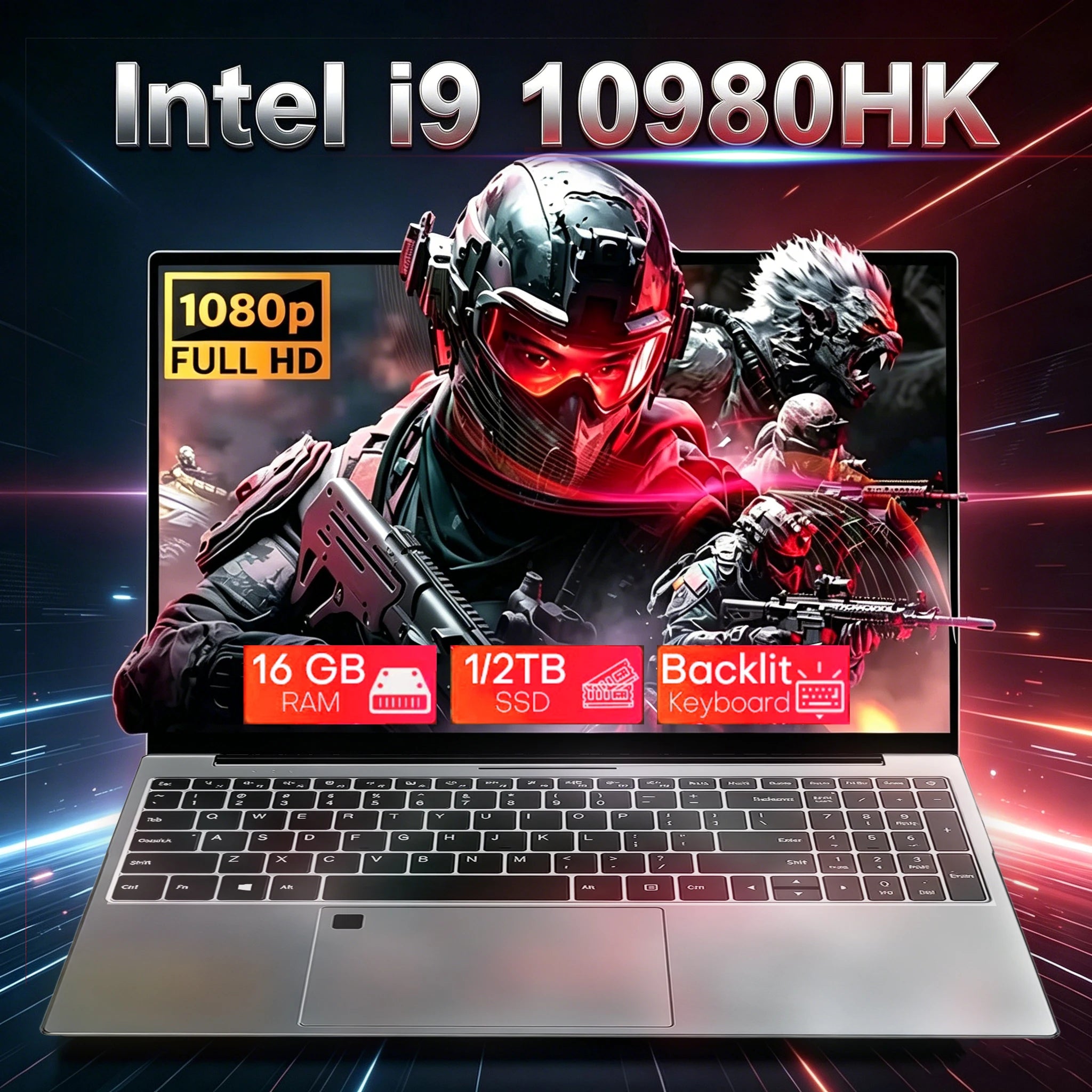 2026 15.6" Gaming Laptop Computer Intel Core i9 10980HK Windows 11 Pro PC Gamer 16GB RAM 1/2TB SSD Notebook PC Portable Laptops
