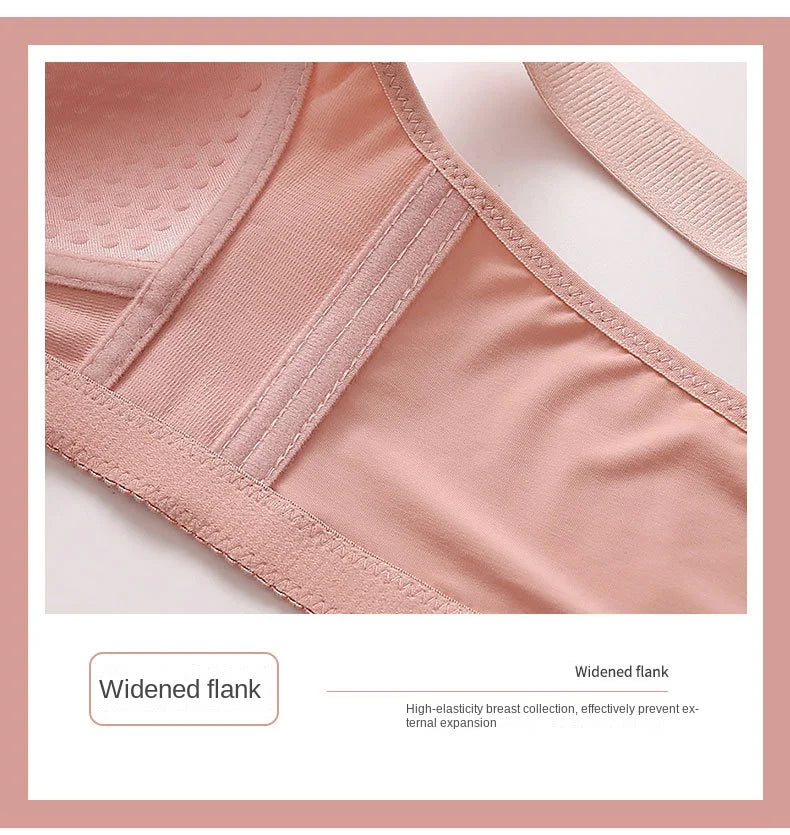 New Non-magnetic Thin Cup Glossy Fat Mm Bra Large Size No Underwire Comfortable Breathable Gathered Women's Underwear