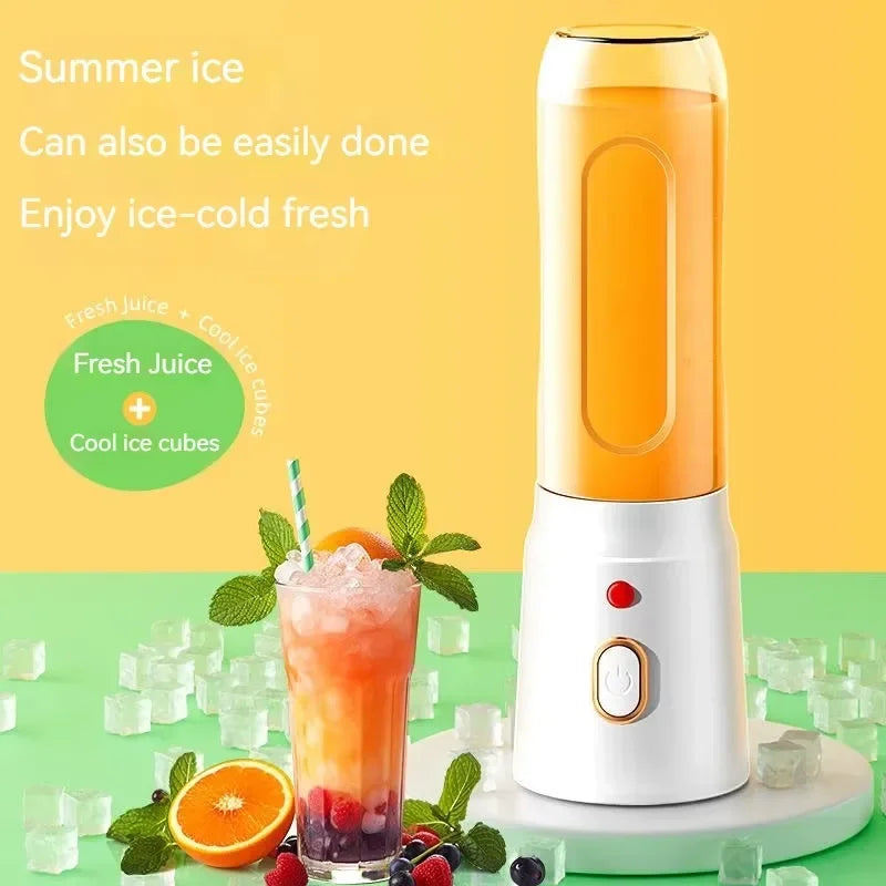 Portable Cordless Blender Juicer 450ml Electric Fruit Juicer USB Rechargeable Lemon Orange Juice Cup Smoothie Blender