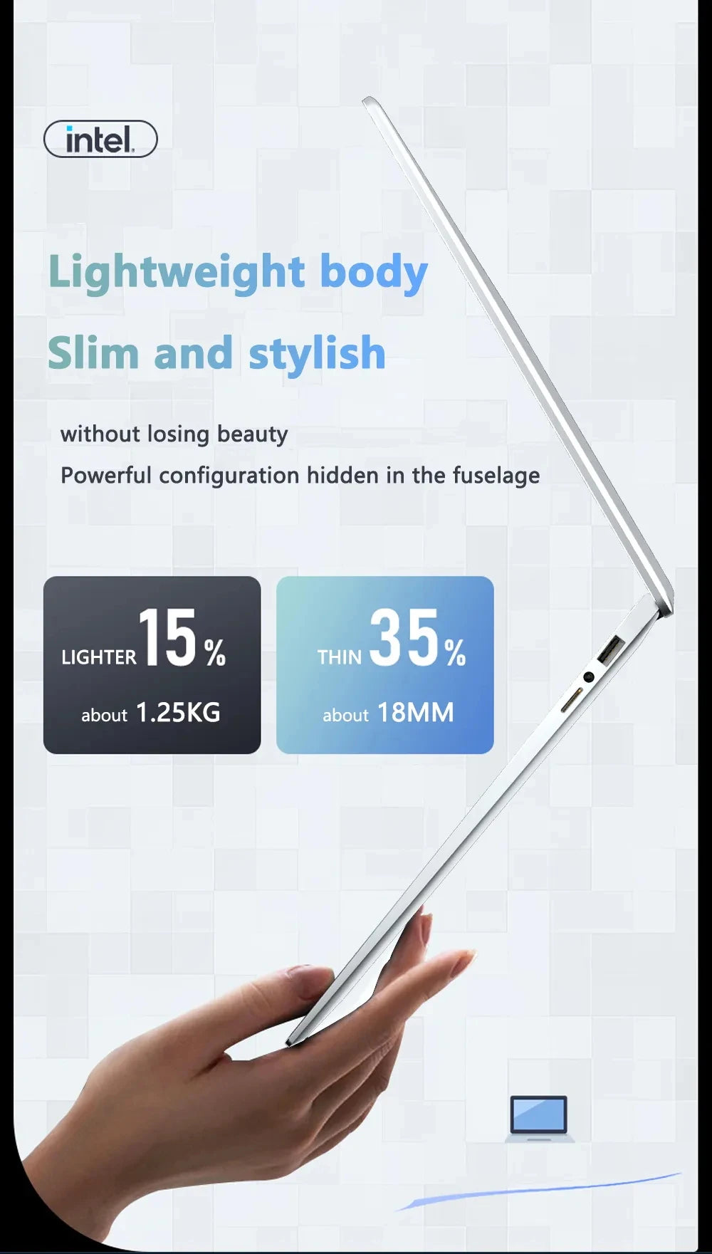 14.1" Laptop Computer Windows 11 Pro Intel Atom A3950 Notebook PC 12GB RAM 512GB 1TB M.2 SSD 1920*1080P Office Study Computer