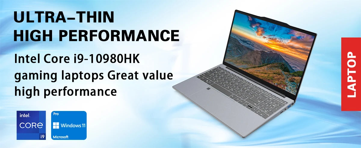 ACEKAMAS 2026 15.6" Intel Core i9 10980HK Laptop Computer Windows 11 Pro 16GB DDR4 1TB SSD Notebook PC Portable Laptops Gaming