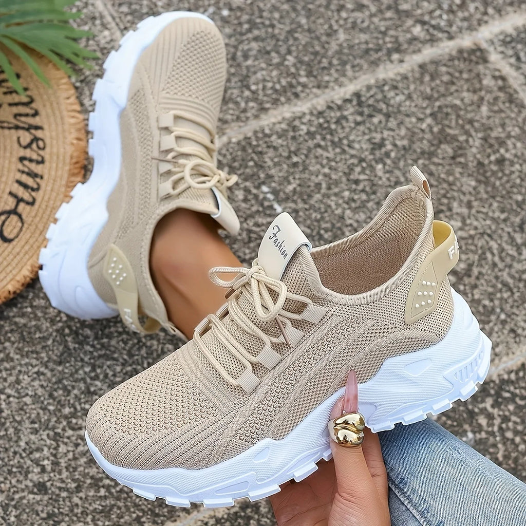 Breathable Knit Sneakers Fashion Comfortable Slip Resistant Soft Sole Shoes for Men Outdoor Walking