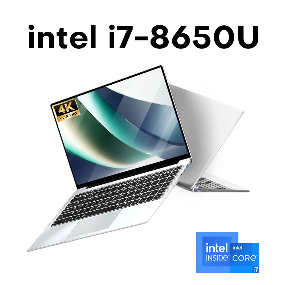 14.1"Laptop Computer PC Intel Core i7 8650U Atom 3950 Ultra slim Notebook 12GB RAM 1TB 2TB SSD Office Study Windows 11 1920*1080