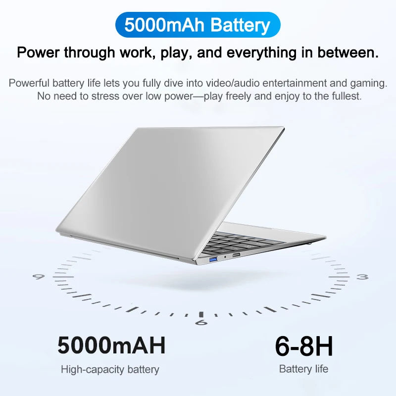 New 15.6" Laptop Intel Core i7-8650U 32GB 2TB Gaming PC Ultra Slim Office Study Computer PC Windows 11 Pro  1920*1080 HD