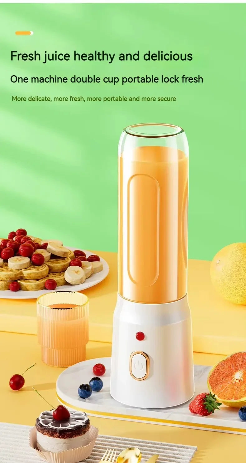 Portable Cordless Blender Juicer 450ml Electric Fruit Juicer USB Rechargeable Lemon Orange Juice Cup Smoothie Blender