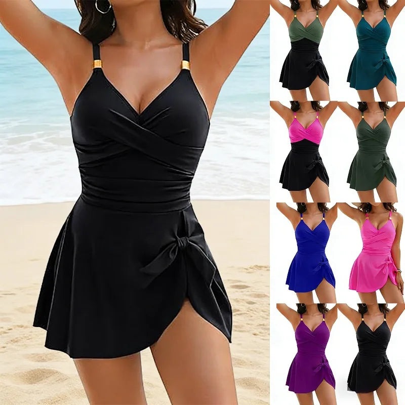 European and American one-piece swimsuit 2026 new women's swimsuit slim fit white beach style