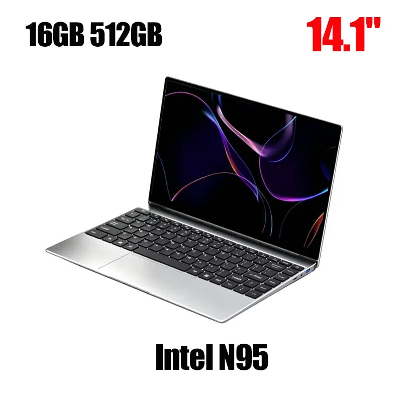 2026 New 14.1" FHD Ultra Thin Laptop Intel N95 Windows 11 DDR4 16GB/32GB RAM 2TB SSD Portable Business Office Notebook PC