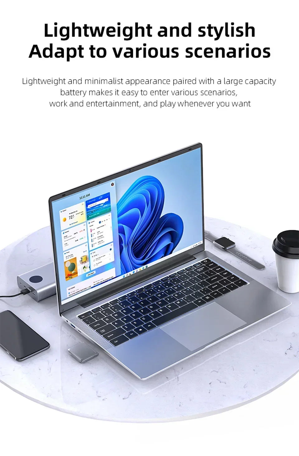 2026 New 14.1" FHD Ultra Thin Laptop Intel N95 Windows 11 DDR4 16GB/32GB RAM 2TB SSD Portable Business Office Notebook PC