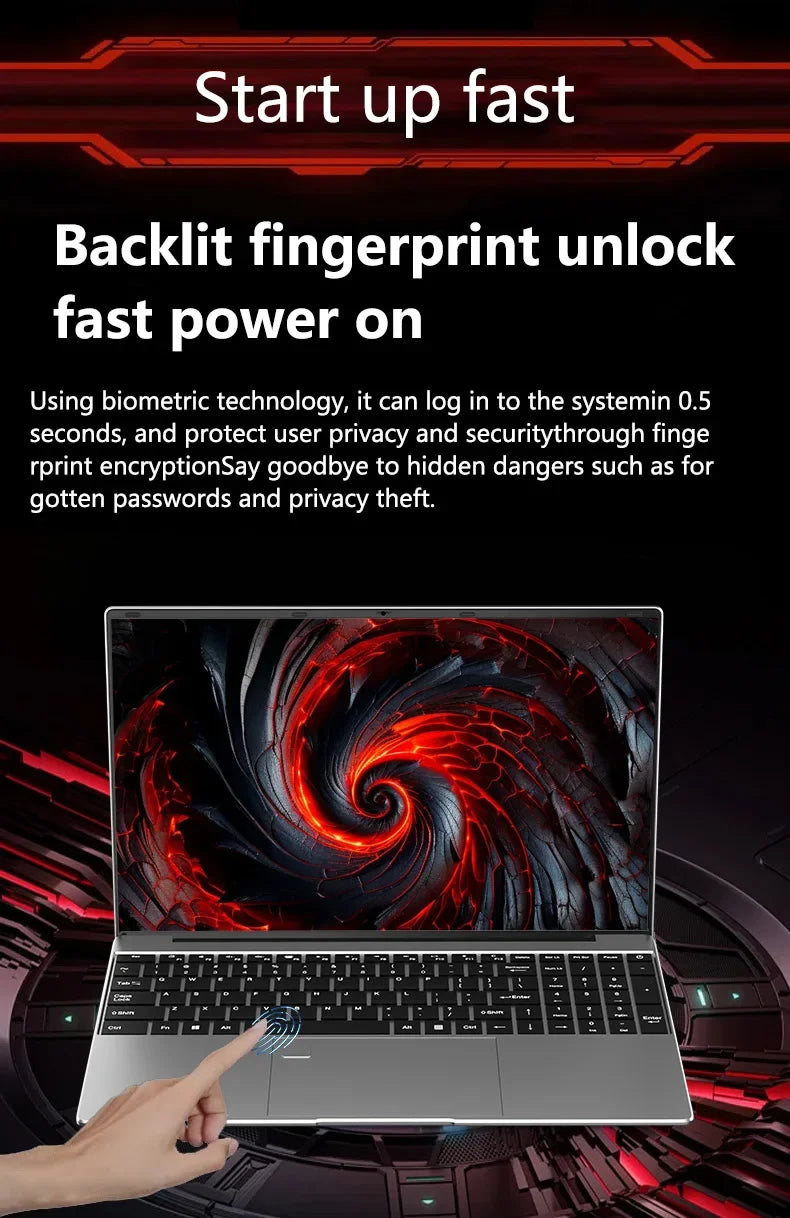 Sleek New 15.6 Inch Laptop 32GB DDR3 512GB 1TB 2TB SSD Windows11 Notebook PC Intel 6500Y Office Gamer Backlit Computer