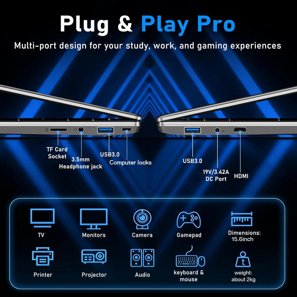 2026 Intel Core i9-10980HK Notebook Windows 11 Pro 15.6 inch Laptop 16GB RAM 1TB/2TB SSD Fingerprint UnIock Office Game Laptops