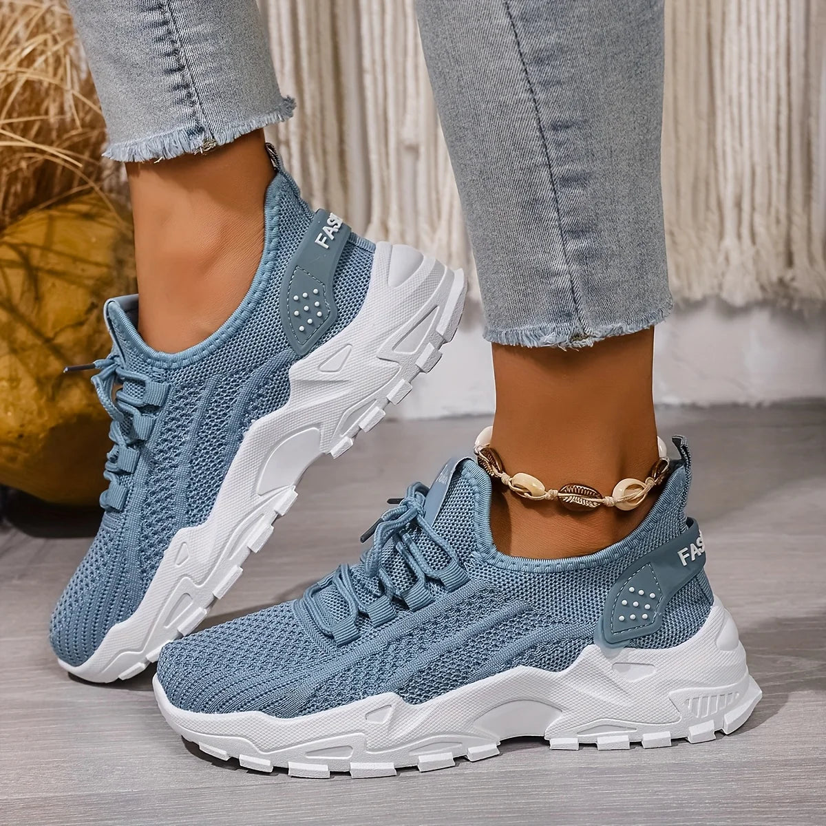 Breathable Knit Sneakers Fashion Comfortable Slip Resistant Soft Sole Shoes for Men Outdoor Walking