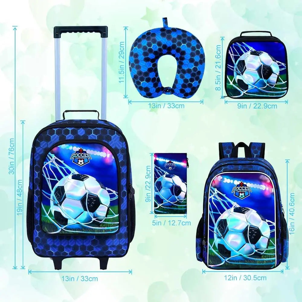Kids Rolling Suitcase with Wheels for Girls and Boys, Toddler Travel Luggage