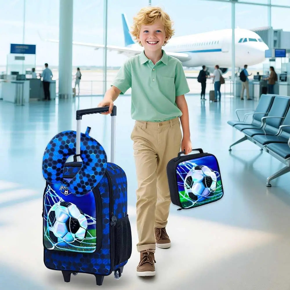 Kids Rolling Suitcase with Wheels for Girls and Boys, Toddler Travel Luggage