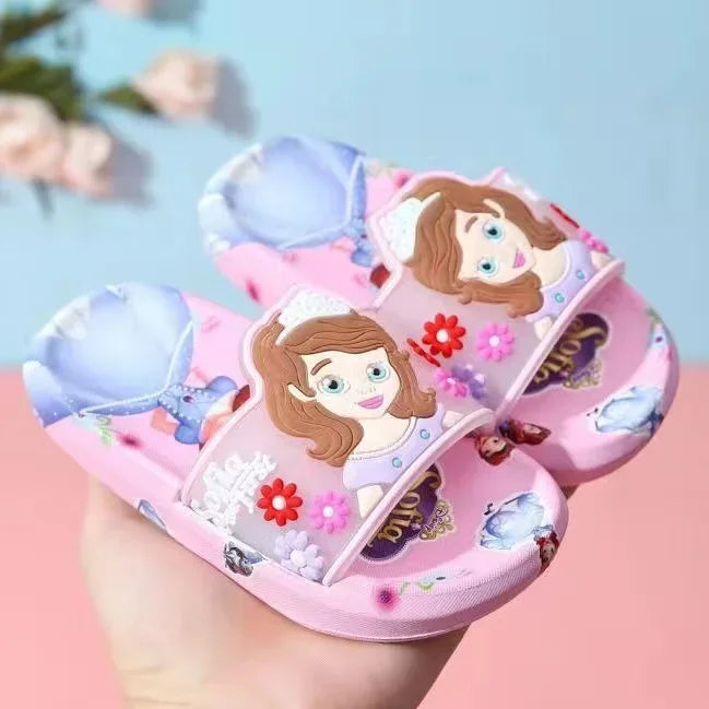 Children's Slippers Summer Boys' Cartoon Home Indoor Anti slip Soft Sole Baby Slippers Boys' Girls' Slippers Bathroom Shoes Size