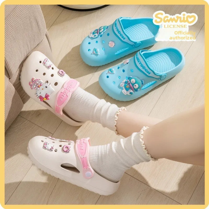 2026 Children's Cave Shoes Cartoon Kuromi Parent-child Summer Beach Slippers Anti Slip Wear-resistant Breathable And Comfortable