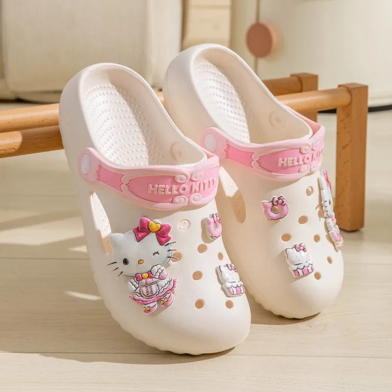 2026 Children's Cave Shoes Cartoon Kuromi Parent-child Summer Beach Slippers Anti Slip Wear-resistant Breathable And Comfortable