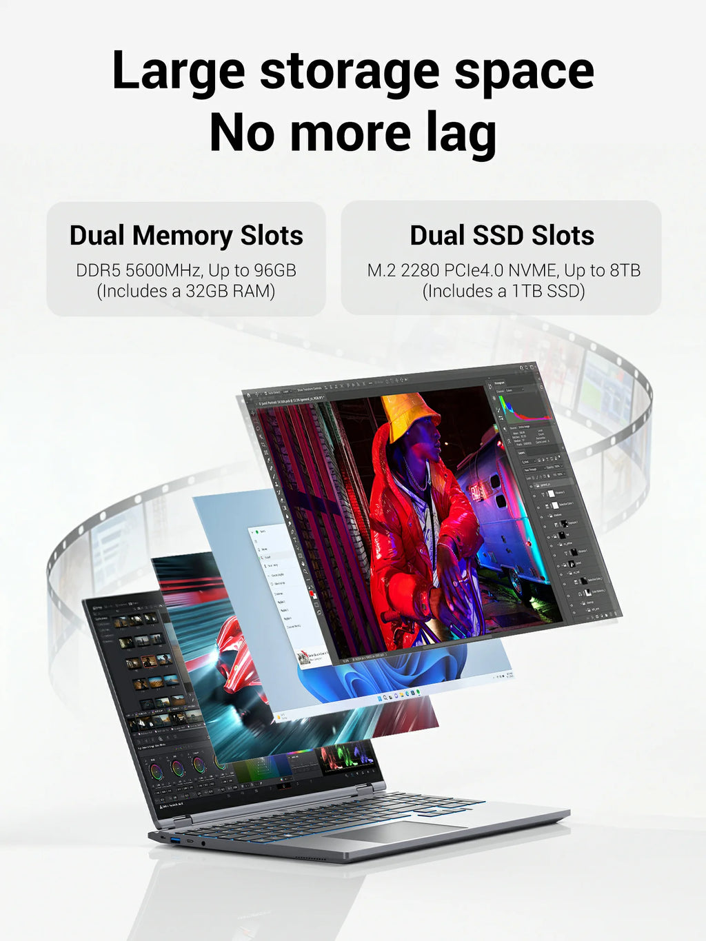 Firebat Wujie 15X Pro - Amd Ryzen 7 H255, 32Gb Ddr5 Ram, 1Tb Pcie 4.0 M.2 Ssd, Wi‑Fi 6 + Bluetooth 5.2, 15.3" 2.5K 120Hz Display, Windows Gaming Laptop