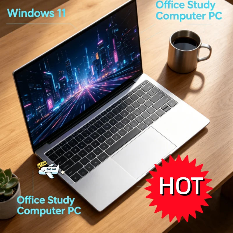14.1 Inch Business Ultra Portable Laptop 2026 Win11 DDR4 16GB/32GB RAM 2TB SSD Slim Office Notebook PC I9-9900 Intel 6500Y