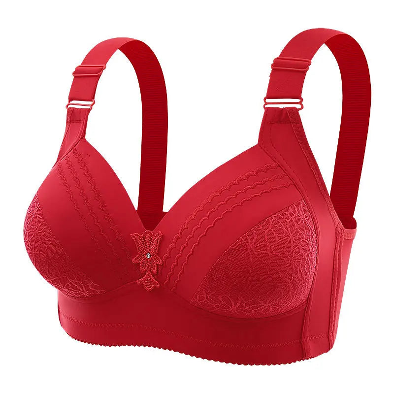 New Non-magnetic Thin Cup Glossy Fat Mm Bra Large Size No Underwire Comfortable Breathable Gathered Women's Underwear