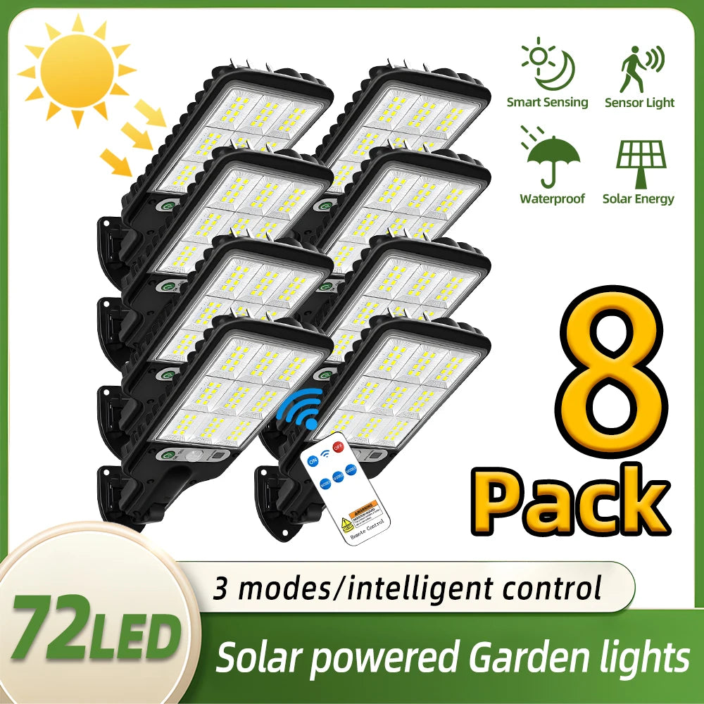 1/8pc Solar Outdoor Floodlight Security Wireless Lamp Illumination for Driveway Patio Garage Pathway Energy-Efficient LED Garden