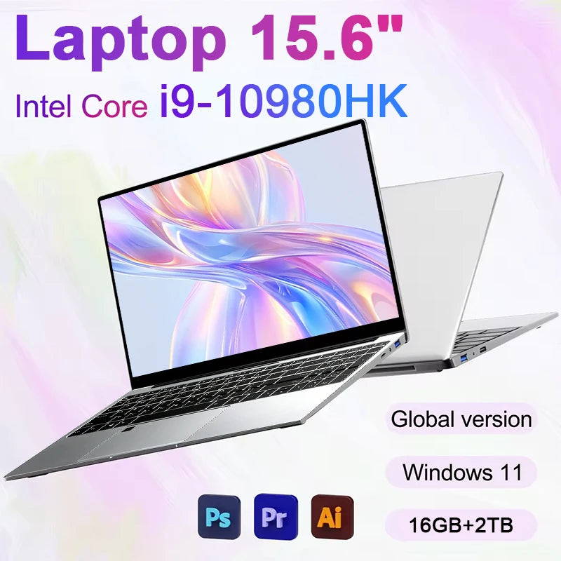ACEKAMAS 2026 15.6" Intel Core i9 10980HK Laptop Computer Windows 11 Pro 16GB DDR4 1TB SSD Notebook PC Portable Laptops Gaming