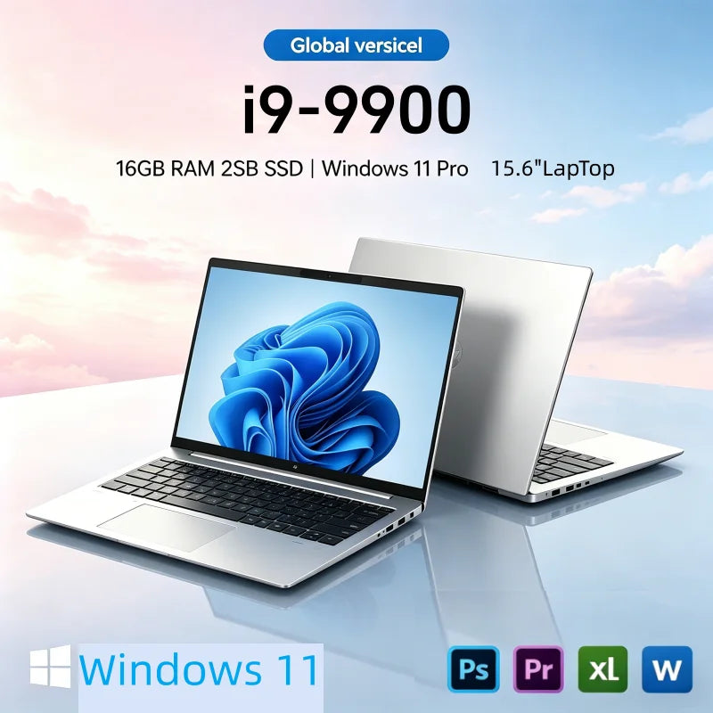 2026 LENO 15.6 Inch 4K HD Laptop Intel Core i9-9900 Win11 16GB RAM 1TB SSD Ultra Thin Portable Gaming Business Notebook Computer