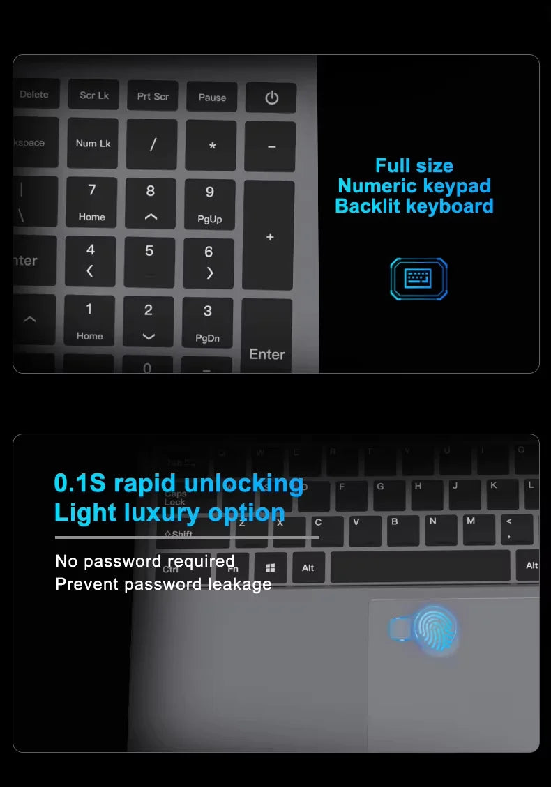 New Intel i9-10980HK/9900U Laptop Computer PC  Windows 11 Backlit Keyboad Notebook 16GB RAM 1TB SSD 15.6" Office Study Computers