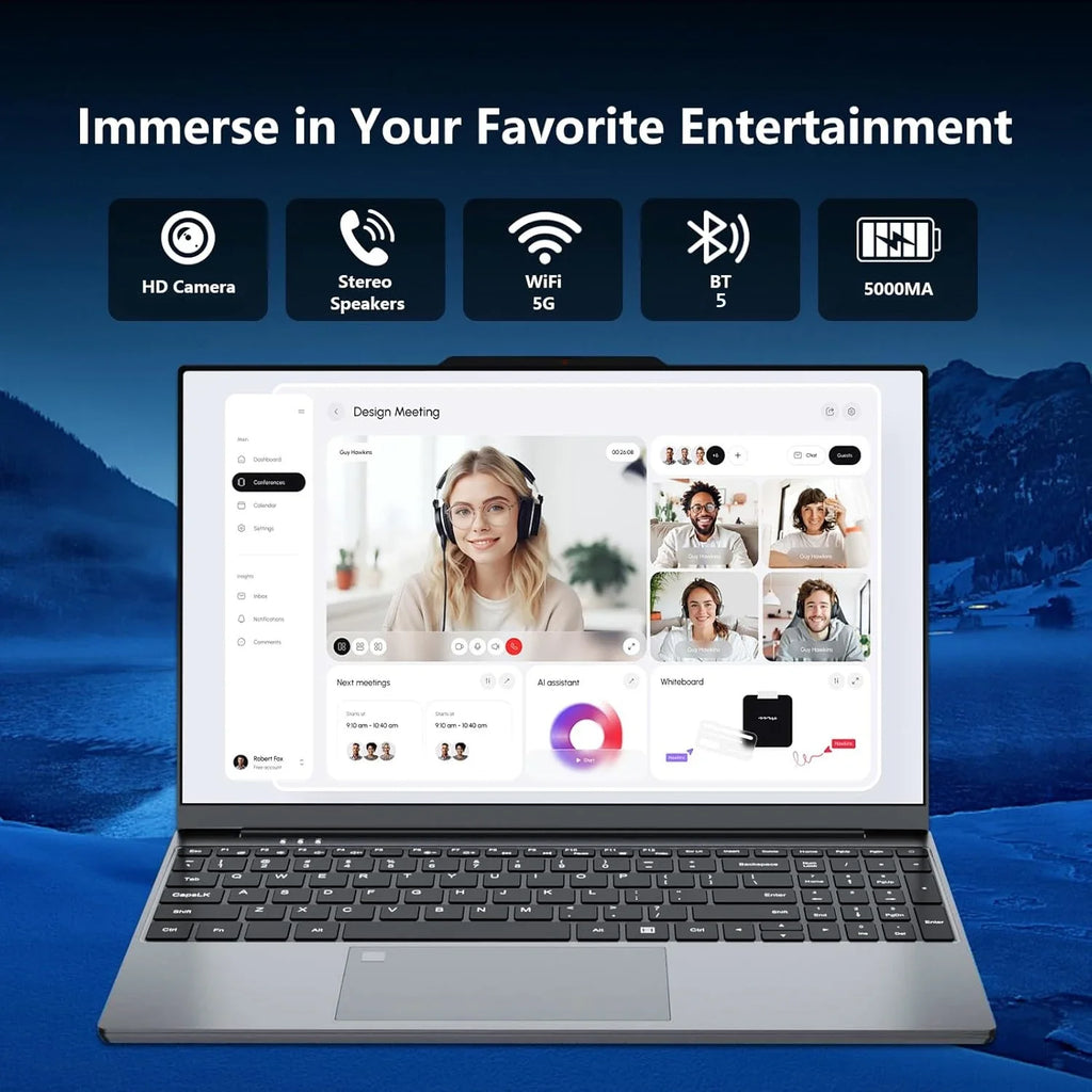 2026 LENO 15.6 Inch 4K HD Laptop Intel Core i9-9900 Win11 16GB RAM 1TB SSD Ultra Thin Portable Gaming Business Notebook Computer