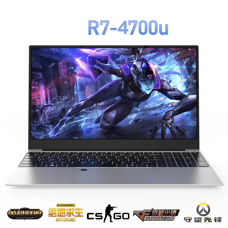 2025new 15.6-inch Metal Laptop Backlit AMD R7-4700 Lightweight Portable Business Office Design Computer 20GB Ram 256G 1TB SSD
