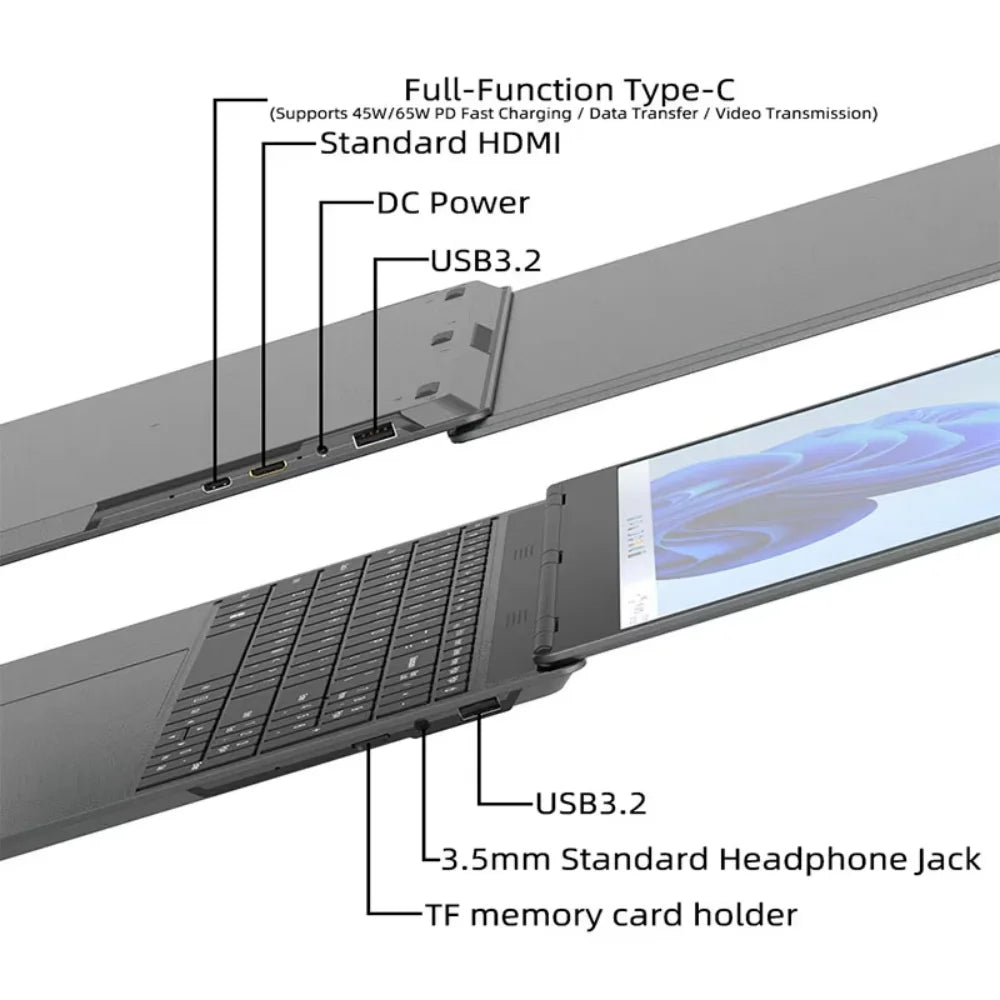 15.6Inch Ultra-Thin 32GB Ram 128G-1TB SSD Amd Ryzen 5 3500U 2.1Ghz Integrated graphics Windows 11Pro Version Fast Charge Laptop