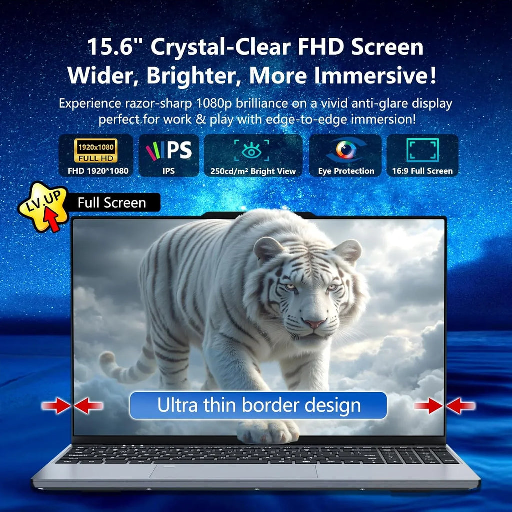 2026 LENO 15.6 Inch 4K HD Laptop Intel Core i9-9900 Win11 16GB RAM 1TB SSD Ultra Thin Portable Gaming Business Notebook Computer