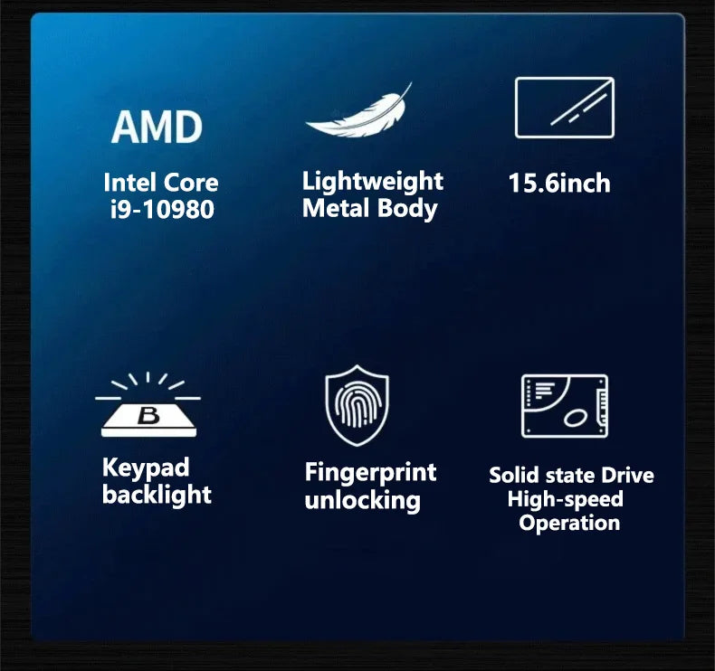 Portable Notebook PC 15.6 Intel i9-10980HK 32GB RAM 2TB SSD Windows 11 Pro Home Gaming Office Business Computer High Performance