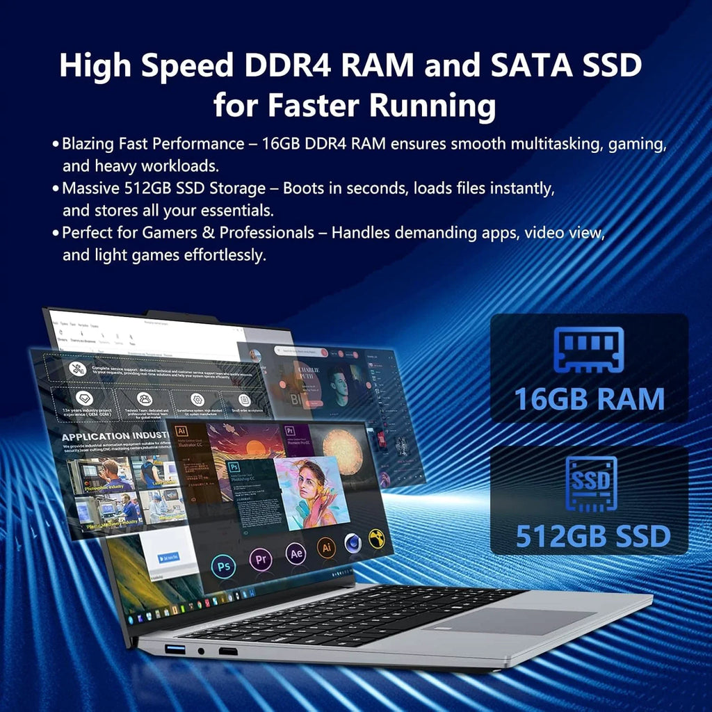 2026 LENO 15.6 Inch 4K HD Laptop Intel Core i9-9900 Win11 16GB RAM 1TB SSD Ultra Thin Portable Gaming Business Notebook Computer