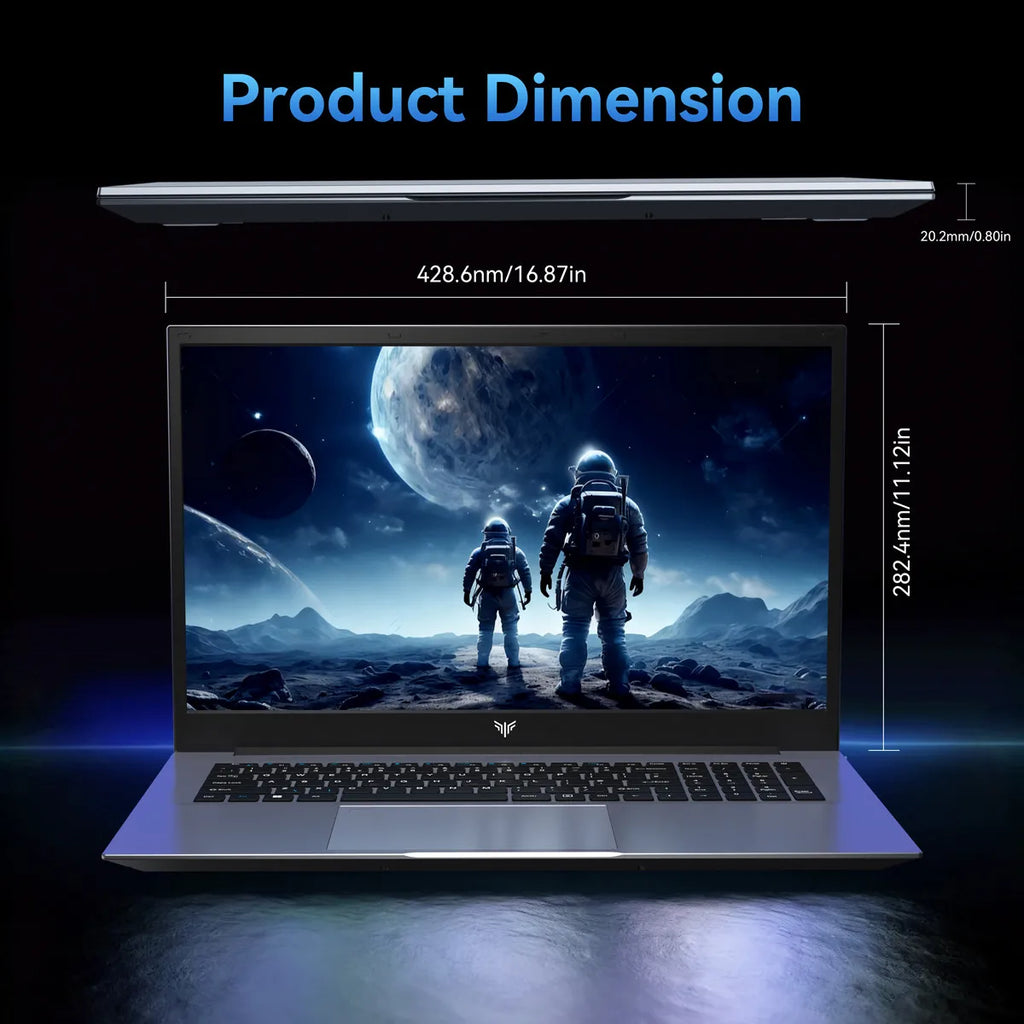 KAMRUI Laptop Computer 18.5" FHD 7000mAh Intel N150/R3 4300U 3.7GHz Windows11 PRO 16GB DDR4 512GB M.2 SSD WiFi5 Desktop Notebook
